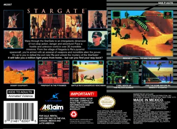 Stargate (USA) (Beta) box cover back